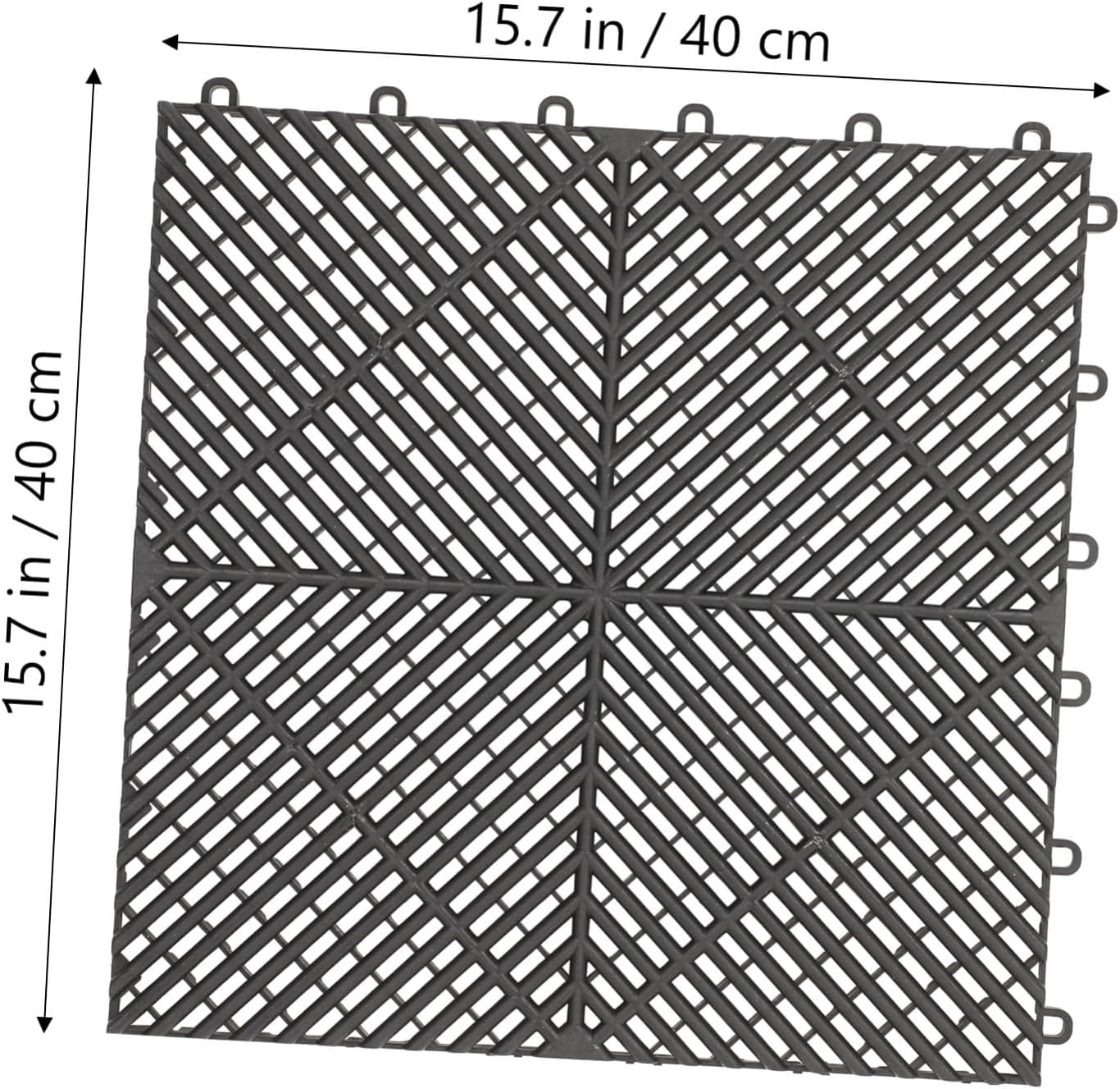 PRETYZOOM 2Pcs Modular Interlocking Floor Tile Mats with Drain Non-Slip Car Wash Drainage Mats for Wet Areas Bathroom Pool Deck Material image number 2