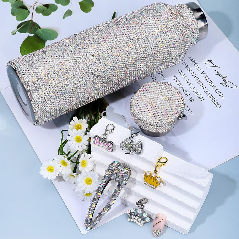 2000 Pieces Flat Back Gems round Crystal,With Tweezers and Rhinestones Picking Pen for Clothes Fabric Shoes Jewelry Making Nail Art image number 4