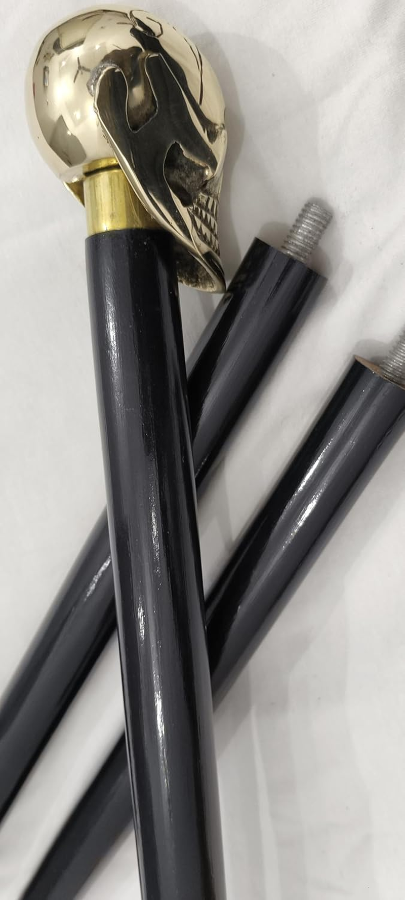 Generic Skull Head Walking Cane Rosewood Wooden Walking Stick Soild Brass Handle & Wood Walking Stick - Decorative Walking Cane for Men & Women Unisex Gift (36 Inch)