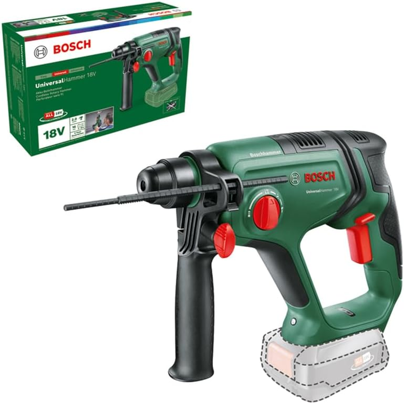 Bosch 18V Cordless Rotary Hammer Drill SDS plus without Battery, Drilling/Hammer Drilling/Chiselling; 2.0 J Impact Energy, Tool Holder (Universalhammer 18V). Made in Europe image number 6