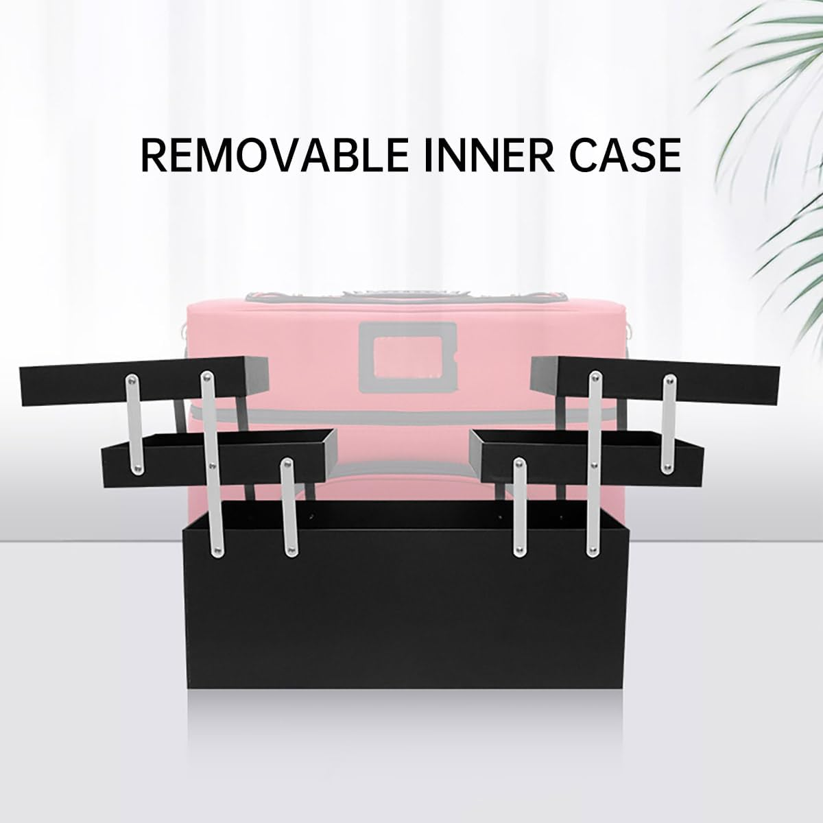 AIMALL Large Capacity Makeup Bag, Portable Multi-Function Crossbody Bag, Multi-Layer Storage Box for Beauty Tools, Durable Red Design