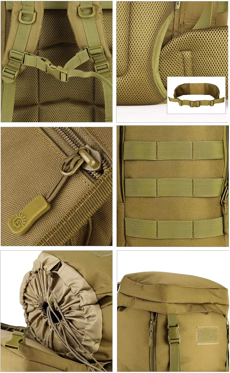 Hiking Backpack 85L Large Tactical Backpack Military Army Combat Rucksack Trekking Rucksack MOLLE Backpack image number 2