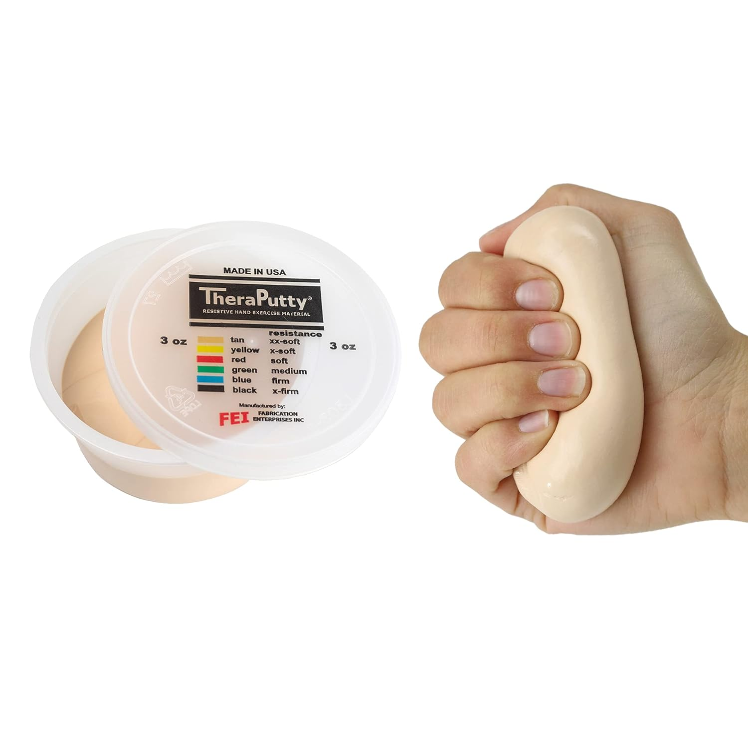 Cando Theraputty plus Anti-Microbial, Tan: Xx-Soft, 3 Oz image number 1