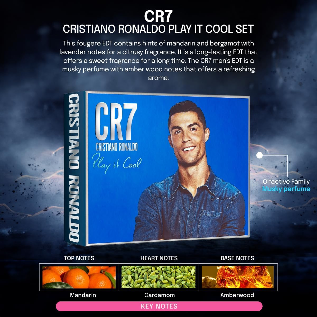 CR7 Play It Cool by Cristiano Ronaldo for Men - 2 Pc Gift Set 1Oz EDT Spray, 5.1Oz Shower Gel image number 5