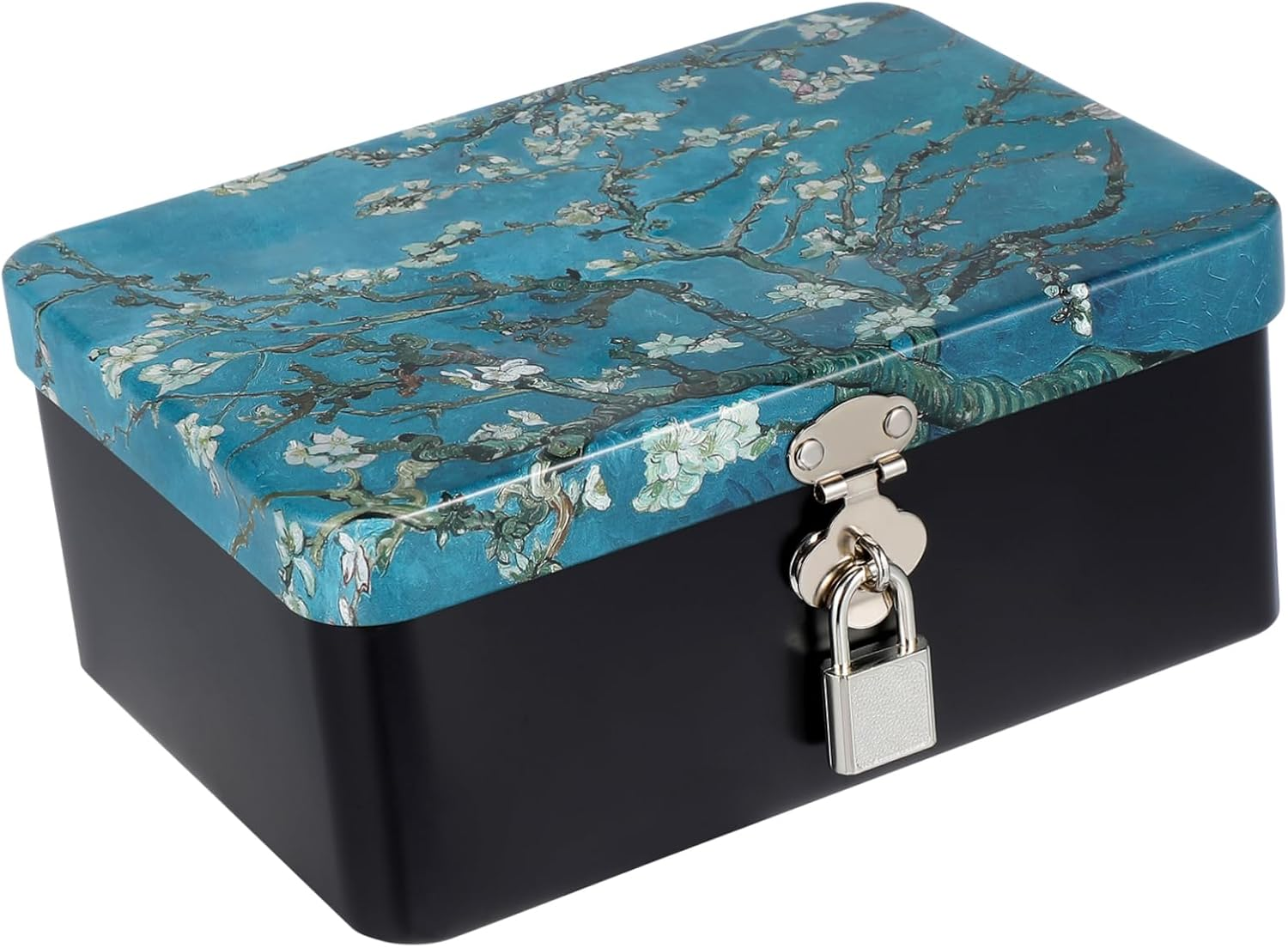 Lockable Storage Box Outdoor Key Lock Tinplate Box Capacity Jewelry Organiser image number 5