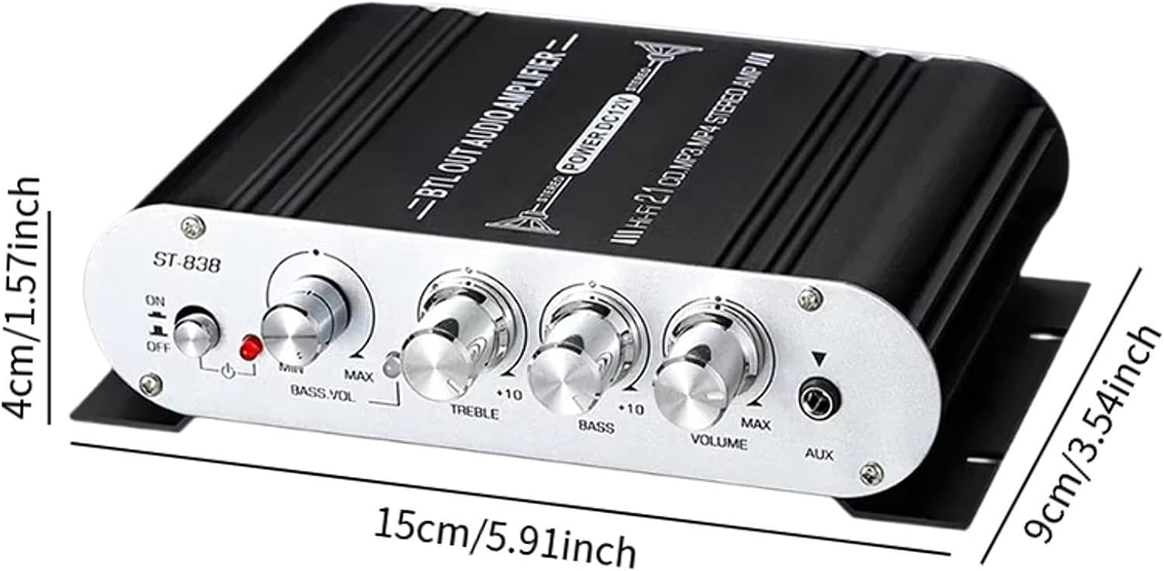 Magideal Audio Power Amplifier, 2.1 Channel Stable, for TV Home Speakers image number 1