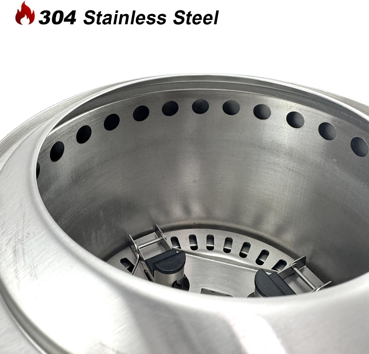 Tow Smokeless Fire Pit, 7Inch Wood Burning Fireplaces with Removable Ash Pan, Portable Outdoor Bonfire Firepit with Stand, Backyard, Patio & Camping, Stainless Steel, Easy to Setup (Stainless Steel) - Black image number 6