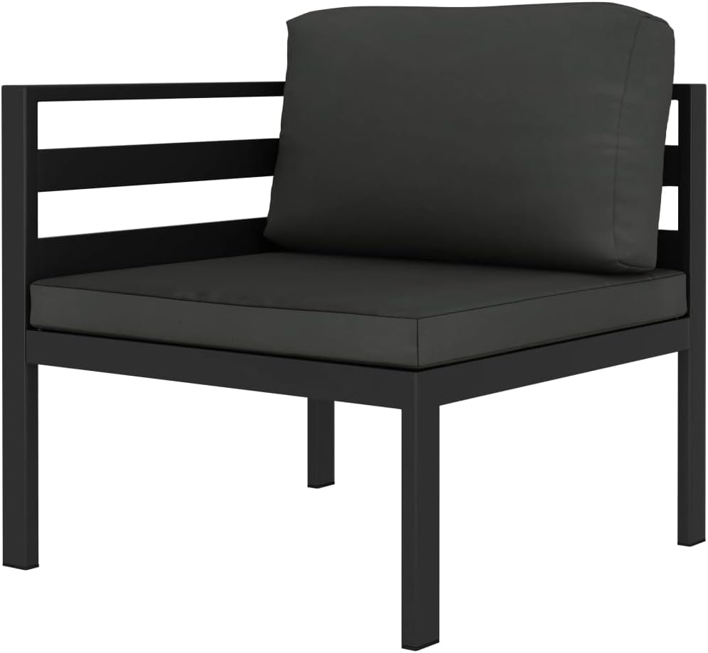Vidaxl 5-Piece Garden Lounge Set, Outdoor Aluminium Furniture with Cushions, Modular Design, Weather-Resistant, Stylish & Comfortable, Anthracite.