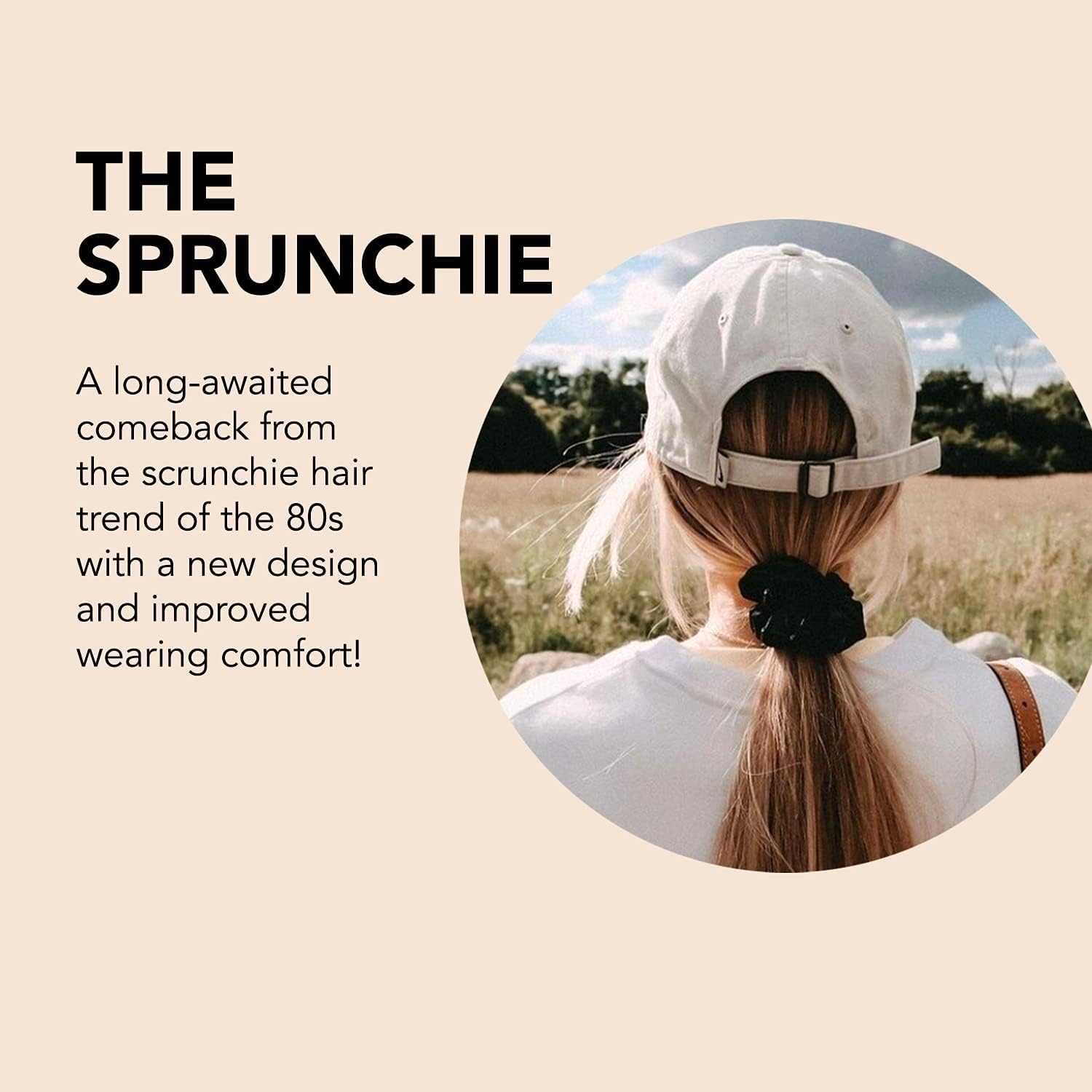 Invisibobble Sprunchie Spiral Hair Ring - True Black- 2 Pack - Scrunchie Stylish Bracelet, Strong Elastic Grip Coil Accessories for Women - Gentle for Girls Teens and Thick Hair - Americana image number 2