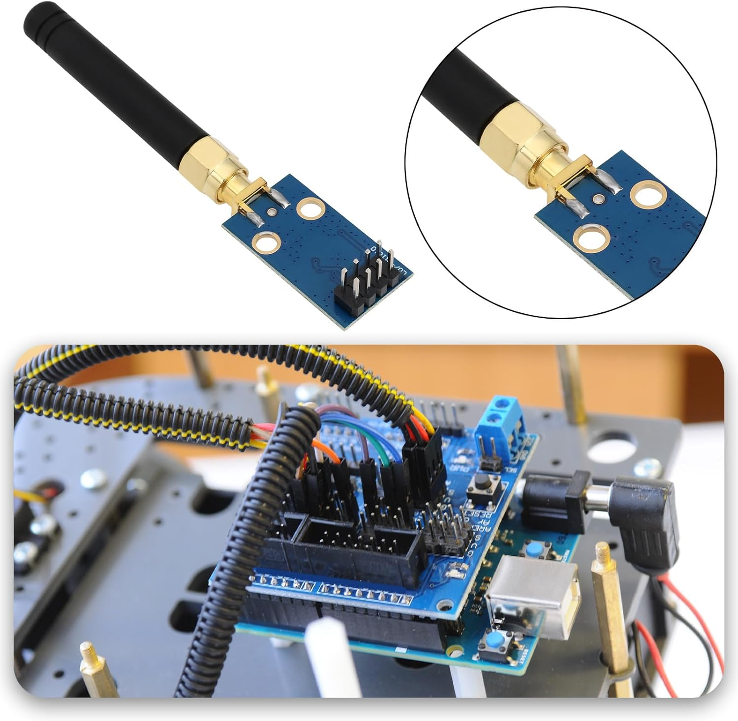 Ecsing 1Pc CC1101 Wireless RF Transceiver Module with SMA Antenna Rod Wireless Module Compatible with Arduinos 315/433/868/915 MHZ image number 3