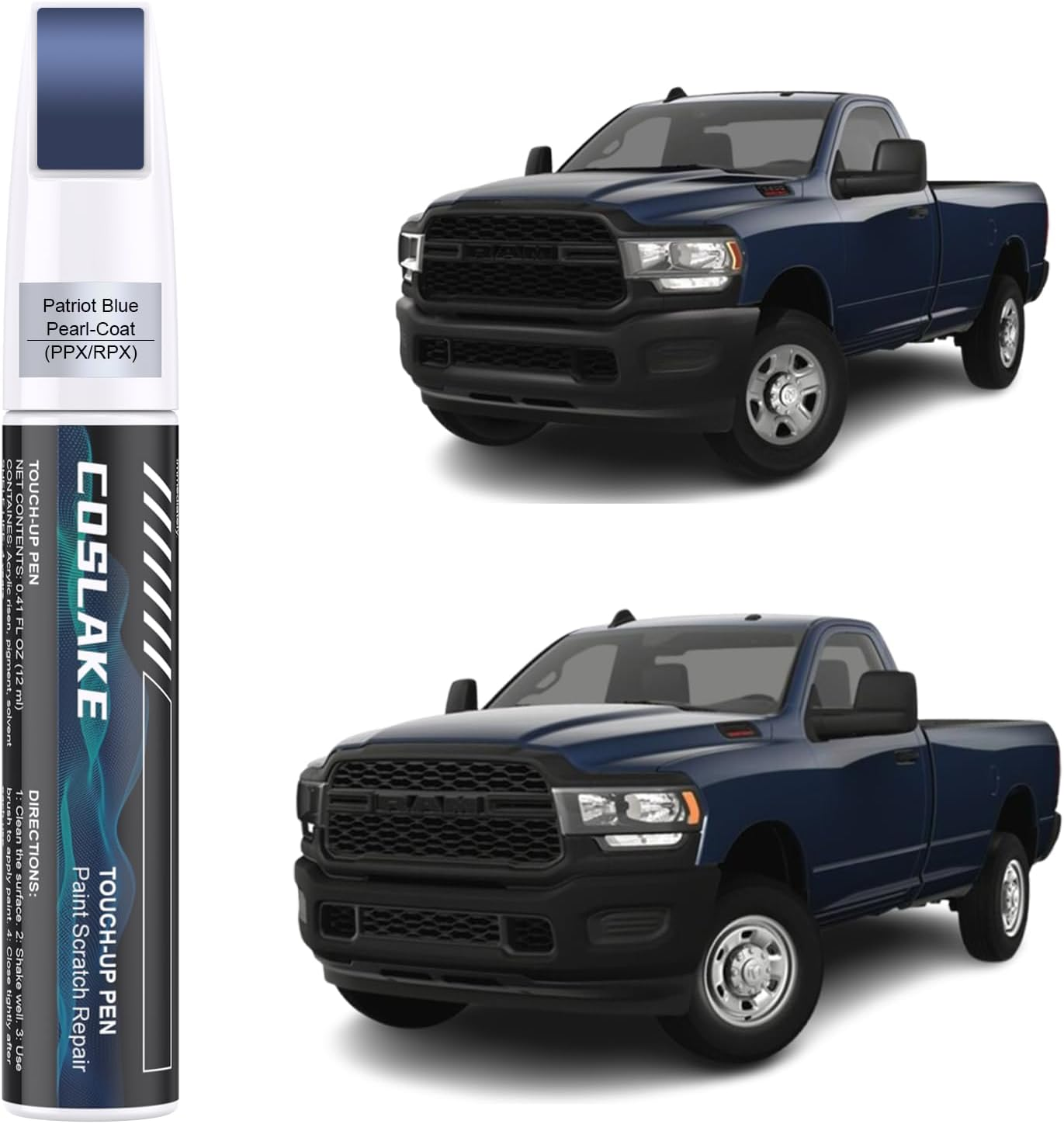 Car Touch up Paint(Patriot Blue Pearl-Coat(Ppx/Rpx)) for Dodge Ram, Car Paint Scratch Repair Kit, Quick & Easy Solution to Repair, 2 in 1 Scratch Remover Pen with 2PCS Disposable Micro image number 5