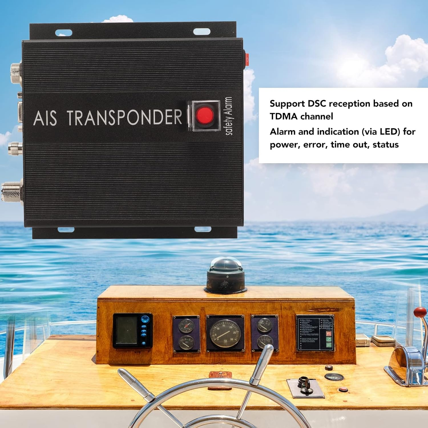 AIS Transceiver, Metal 156.025 to 162.025Mhz 25Khz Interval Dual Channel DSC Reception AIS Transponder for Ship image number 6