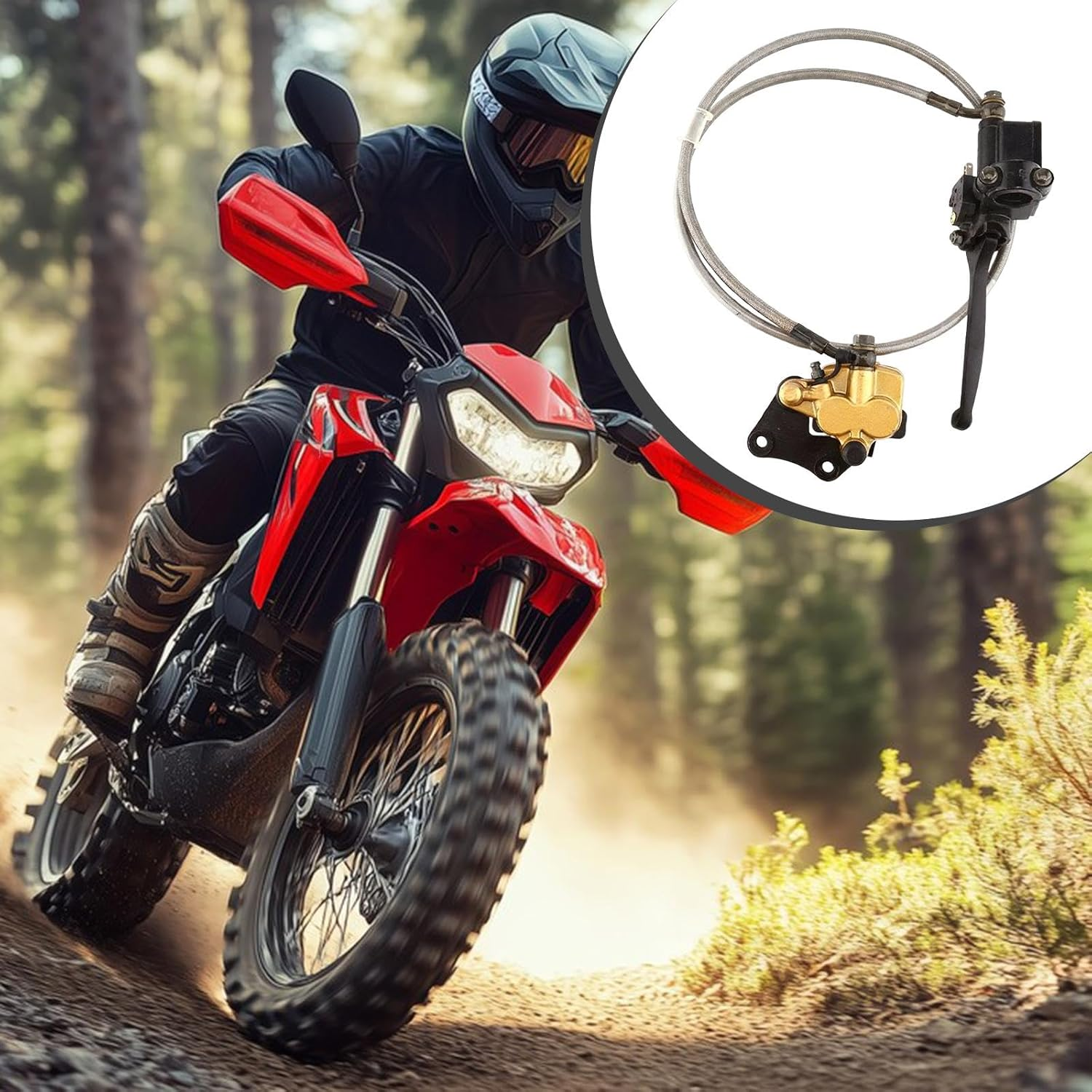 Motivetech Front Brake Assembly Replacement, Motorcycle Performance Parts, Dirtbike Brake Accessories for 110-125 Cc image number 1