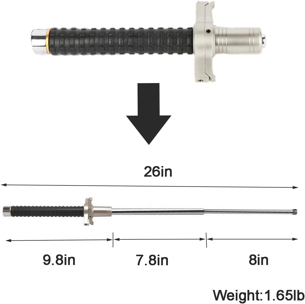 2Ft Hand-Held Collapsible Stick (Silver) image number 1