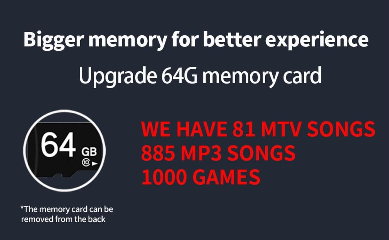 HDMI Dance Mat,64Gb Memory Card,With 1000 Games,885 Songs,And 81 MTV Videos.Combines Dance,Yoga,Aerobics,Running,Sports, and Puzzle Games.A Luxurious Kids,Made of Soft Flannel Material