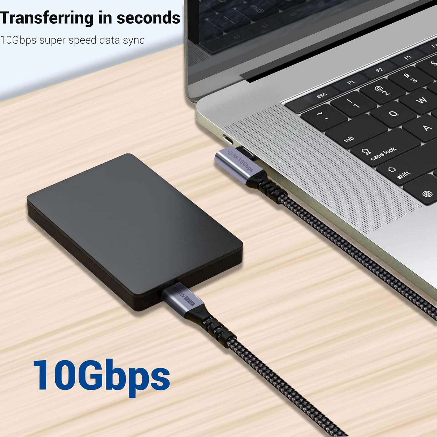 1M USB C to USB C Charging Cable 3.1 Gen 2 [2 Packs], SUMPK 100W USB C Cable 3.1 PD Fast Charging E-Mark Chip Superspeed 10 Gbps 90 Degree 4K Monitor Video Output Data for Google Pixel image number 6