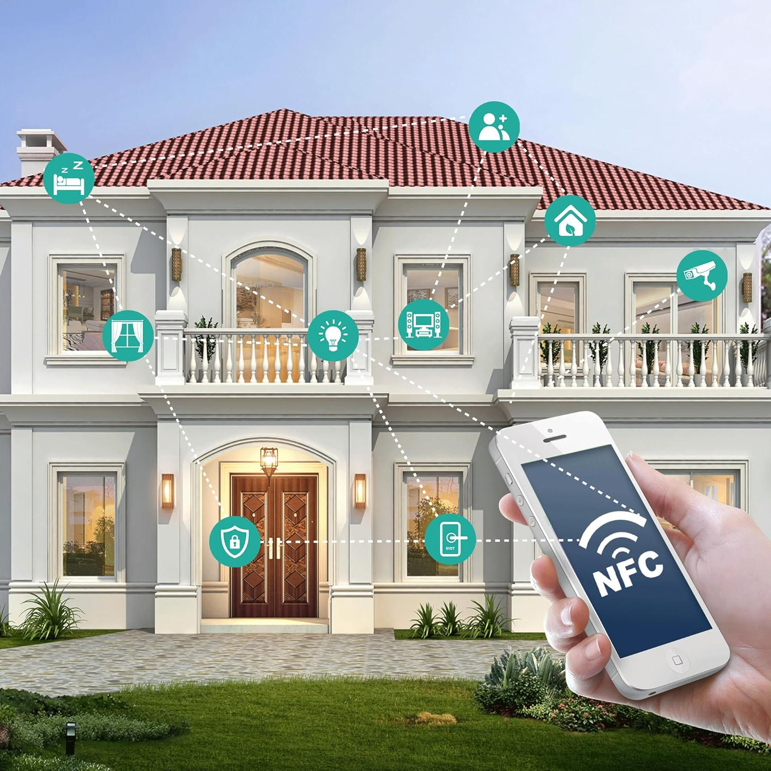 30PCS NFC Stickers Writer: NTAG216 Blank Tags - Transparent, Programmable, 888 Bytes of Memory, Compatible with All NFC Phones image number 5