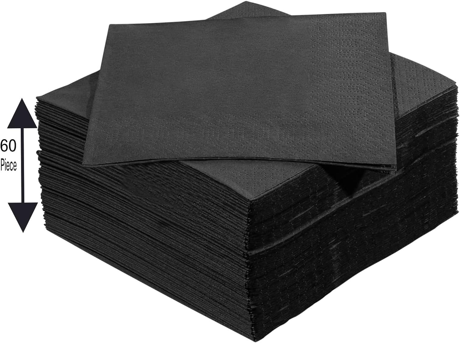 Premium 2 Ply Black Dinner Napkins - Pack of 120 - Elegant for Dining and Parties - Disposable Cocktail Napkins - 9.8" X 9.8" (Paper) image number 2
