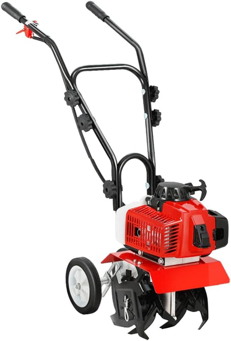 Giantz Tiller Cultivator, 88CC Garden Electric Lawn Scarifier Rotary Tillers Soil Rake Digger Outdoor Gardening Tool, 10000RPM 4 Blades Foldable Adjustable Tilling Depth Red image number 3