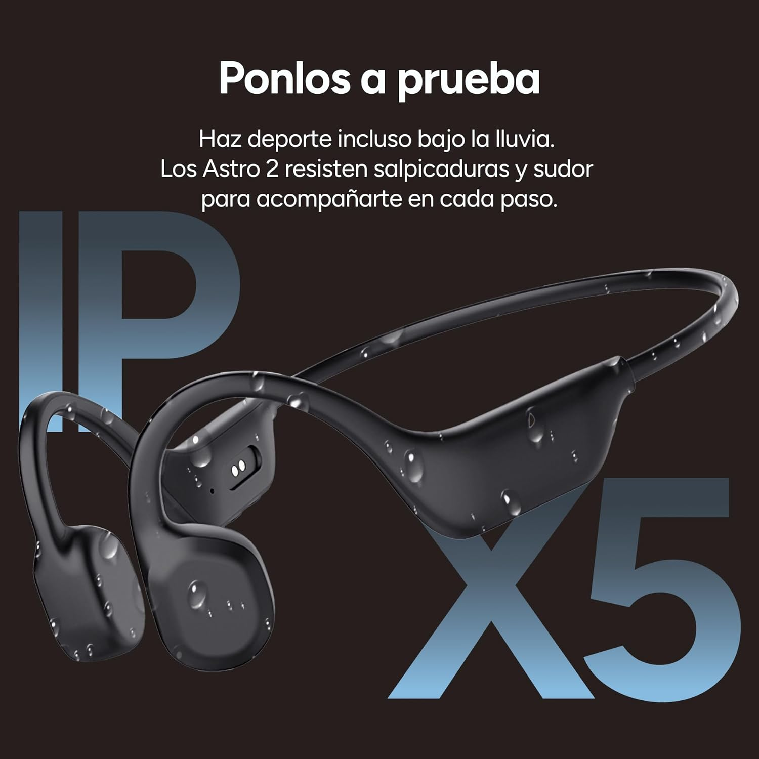 KSIX Astro 2 Wireless Sports Headphones, Microphone for Calls, Open-Ear Comfort for Running, Voice Assistant, Waterproof, Control with Buttons, 7 Hours Autonomy, Matte image number 5