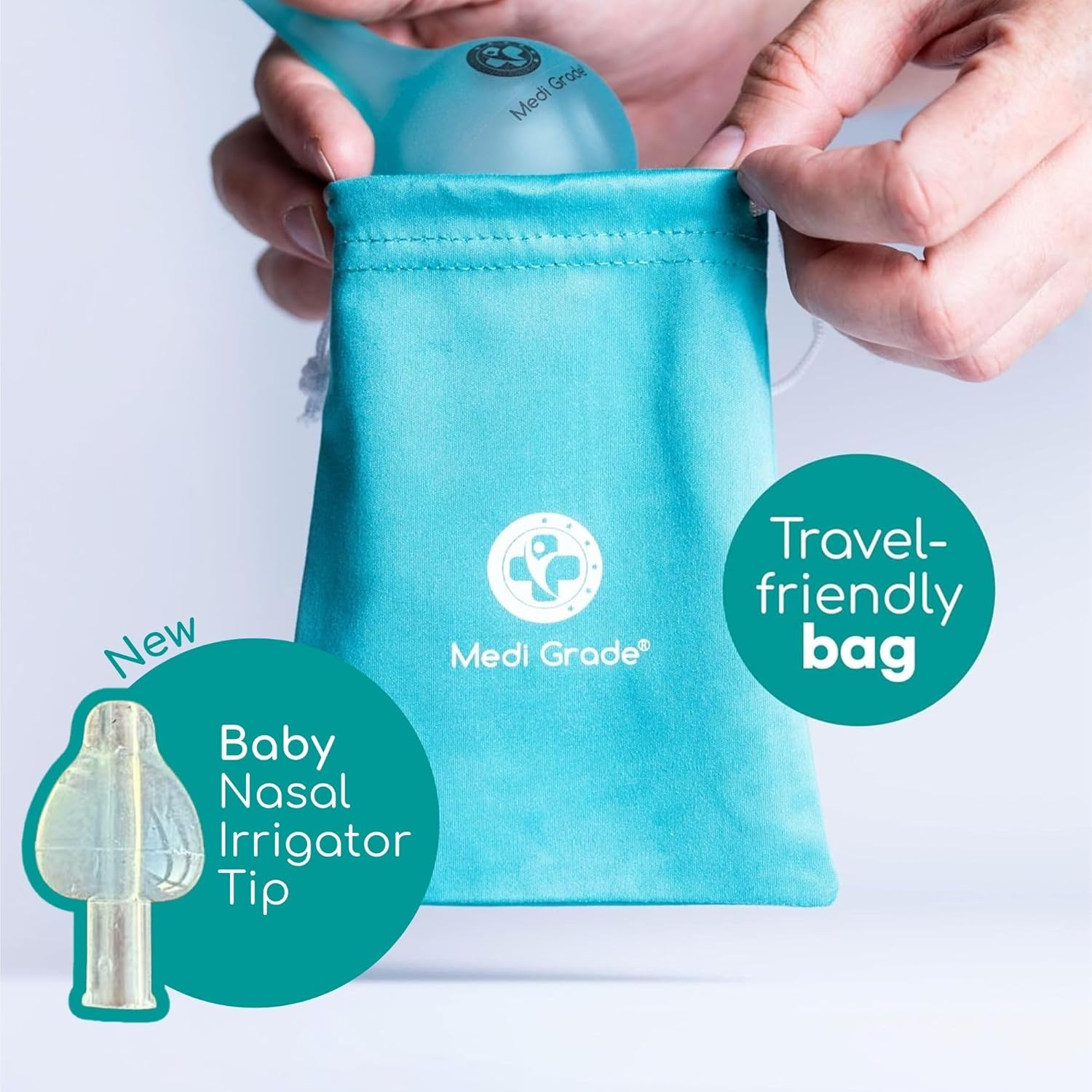 Medi Grade 2-In-1 Ear Bulb Syringe Ear Wax Removal Kit & Nose Cleaning Kit (75 Ml) &ndash; Quad-Stream Ear Wax Remover with Nasal Irrigator Tip for Babies & Toddlers &ndash; Gentle Ear Cleaner and Nasal Rinsing image number 3