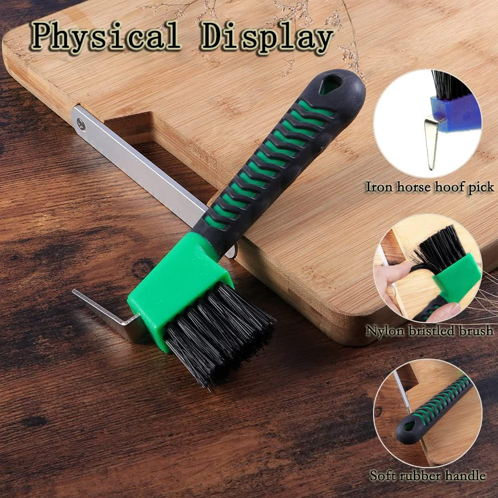 Dhinkyoung Horse Hoof Pick Brush with Handle, Sturdy Hoofpick Brush, Horseshoe Brush Horses Hoof Groove Cleaner for Horses, Donkey, Goat, Tires and Hiking Boots(Random Colour) image number 4