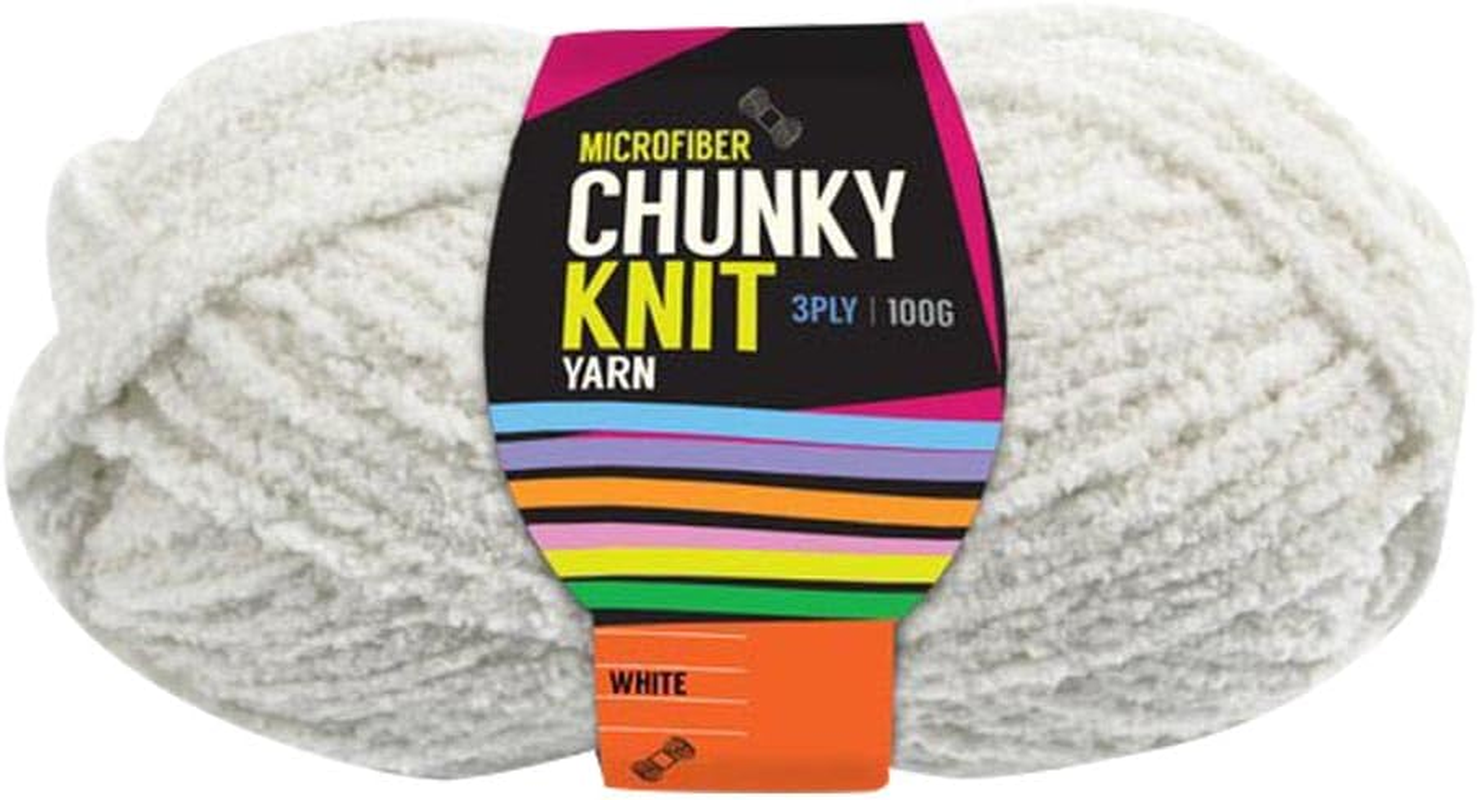 Yatsal Microfibre 3-Ply Chunky Knitting Yarn 100 G, White image number 1