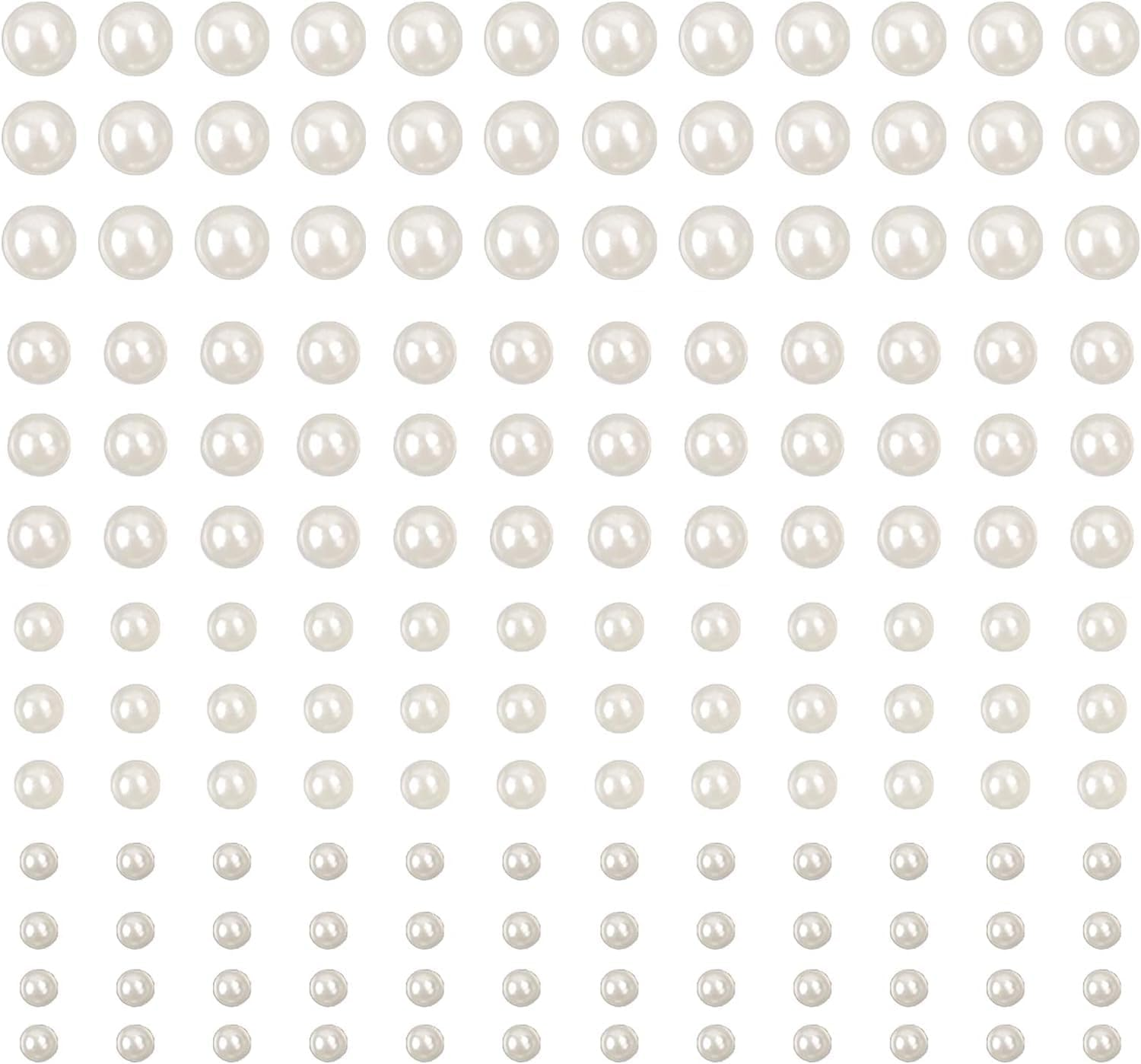 YSHIGUING 990 Pcs Self Adhesive Pearl Stickers,Flat Back Pearls Sticker for Face Beauty Makeup Nail Art Cell Phone DIY Crafts Home Decor Scrapbooking Embellishments, 2Mm/3Mm/4Mm/5Mm (White) image number 4