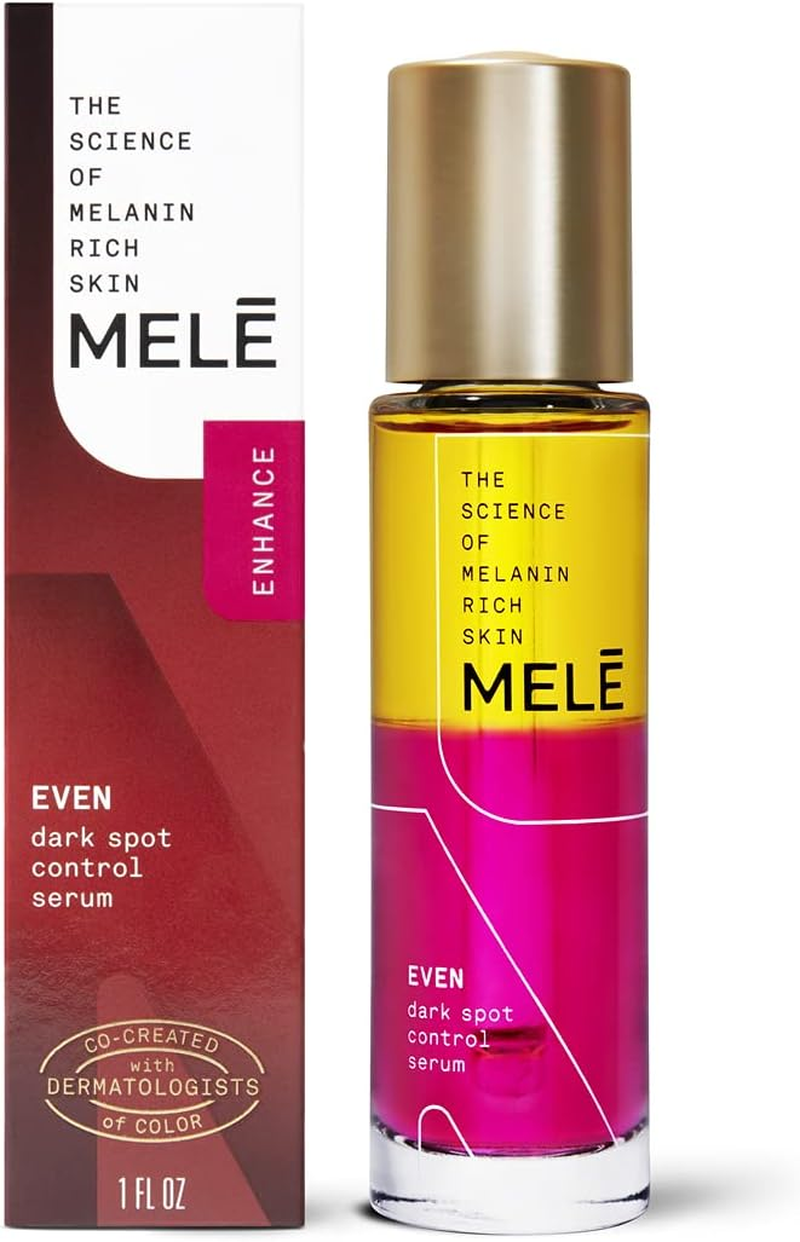 Mele Even Dark Spot Visibly Reduces Dark Spots, Uneven Tone, and Signs of Aging Control Serum with Niacinamide, Vitamin E, and Pro-Retinol 1 Oz