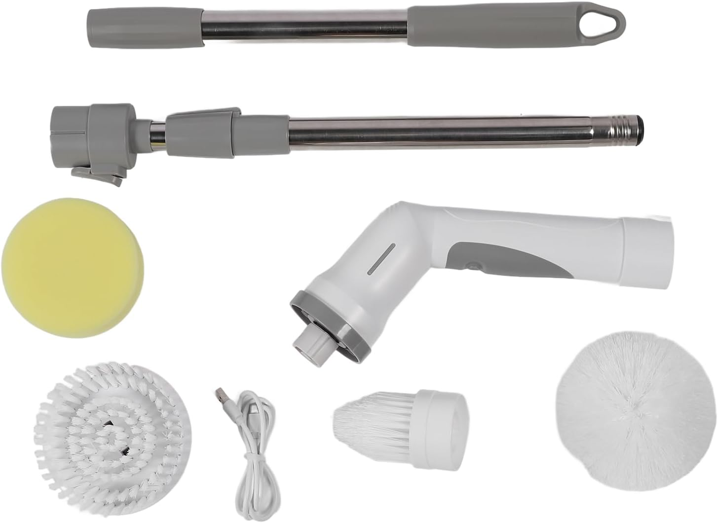 Electric Cleaning Brush, Electric Spin Scrubber with 3 Drill Brush Heads, 2 Adjustable Speeds, Shower Cleaning Brush with Adjustable Handle for Bathroom Tile Floor image number 4