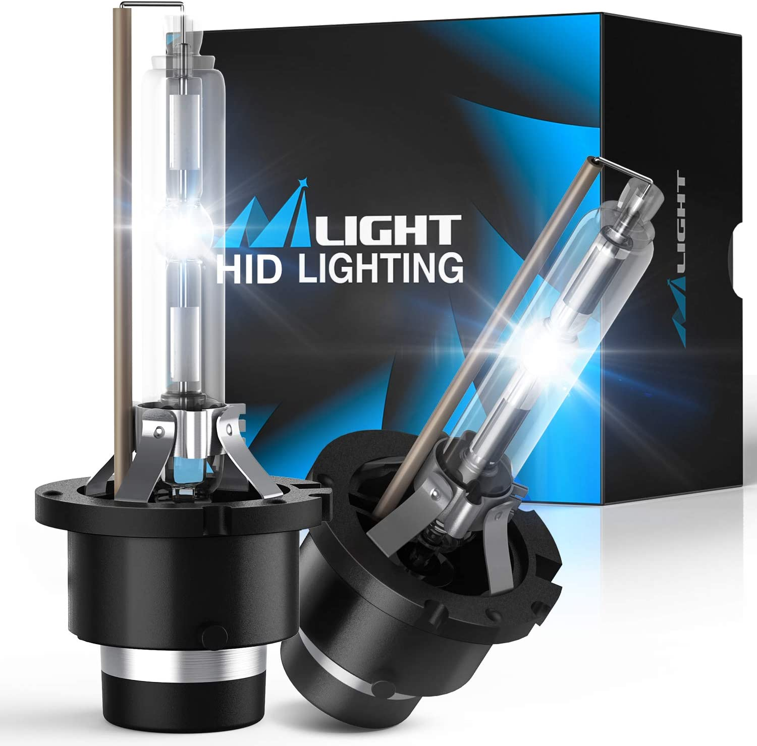 Nilight D2S HID Bulbs, 6000K Diamond White Xenon Replacement D2S HID Headlight Bulb,350% Lighting Distance Super Bright High for 12V Cars, IP67 Design with Metal Stents Base image number 3