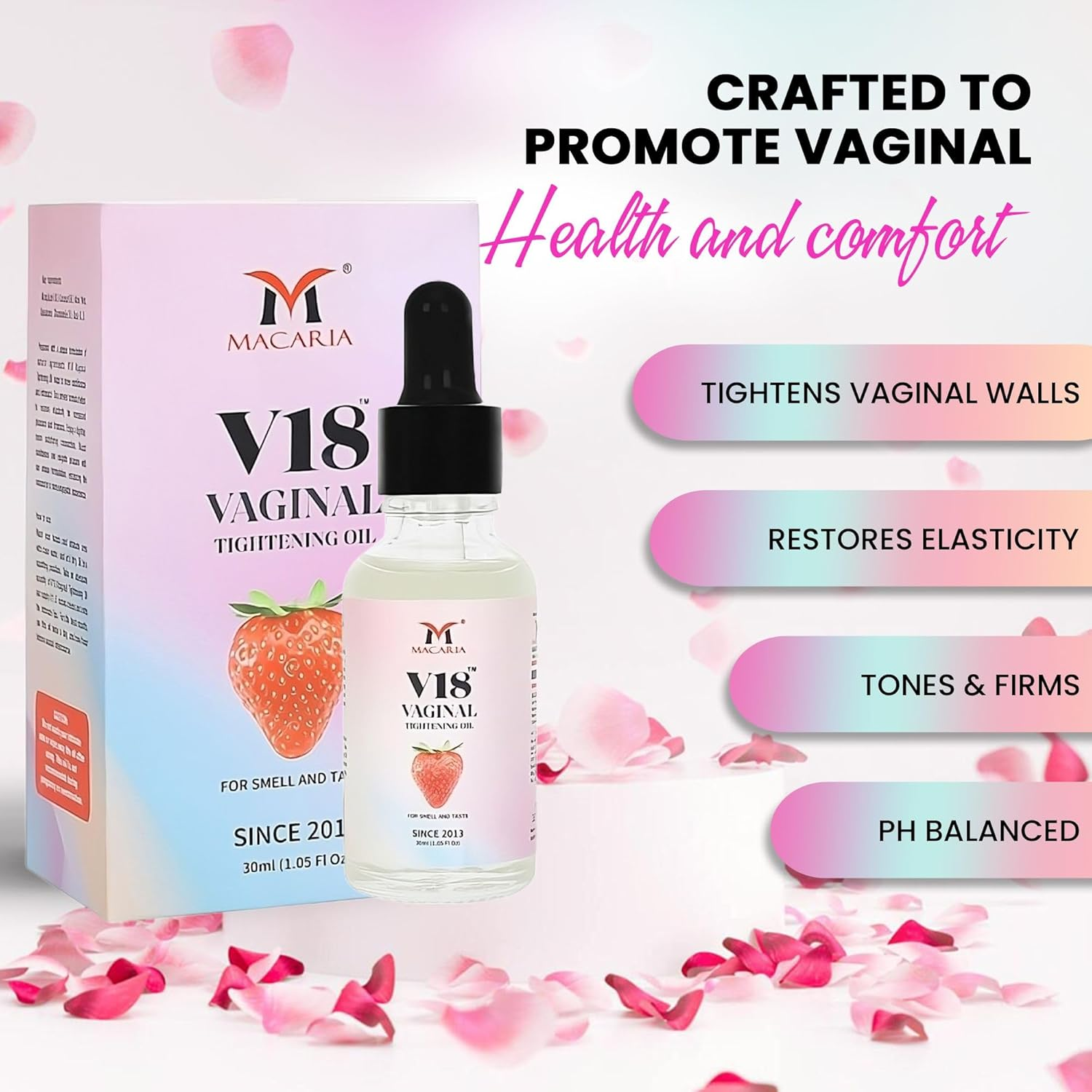 V18 Vaginal Yoni Pussy Shrink Oil (Cream Gel) for Women & Girls Smell & Taste 30Ml image number 3