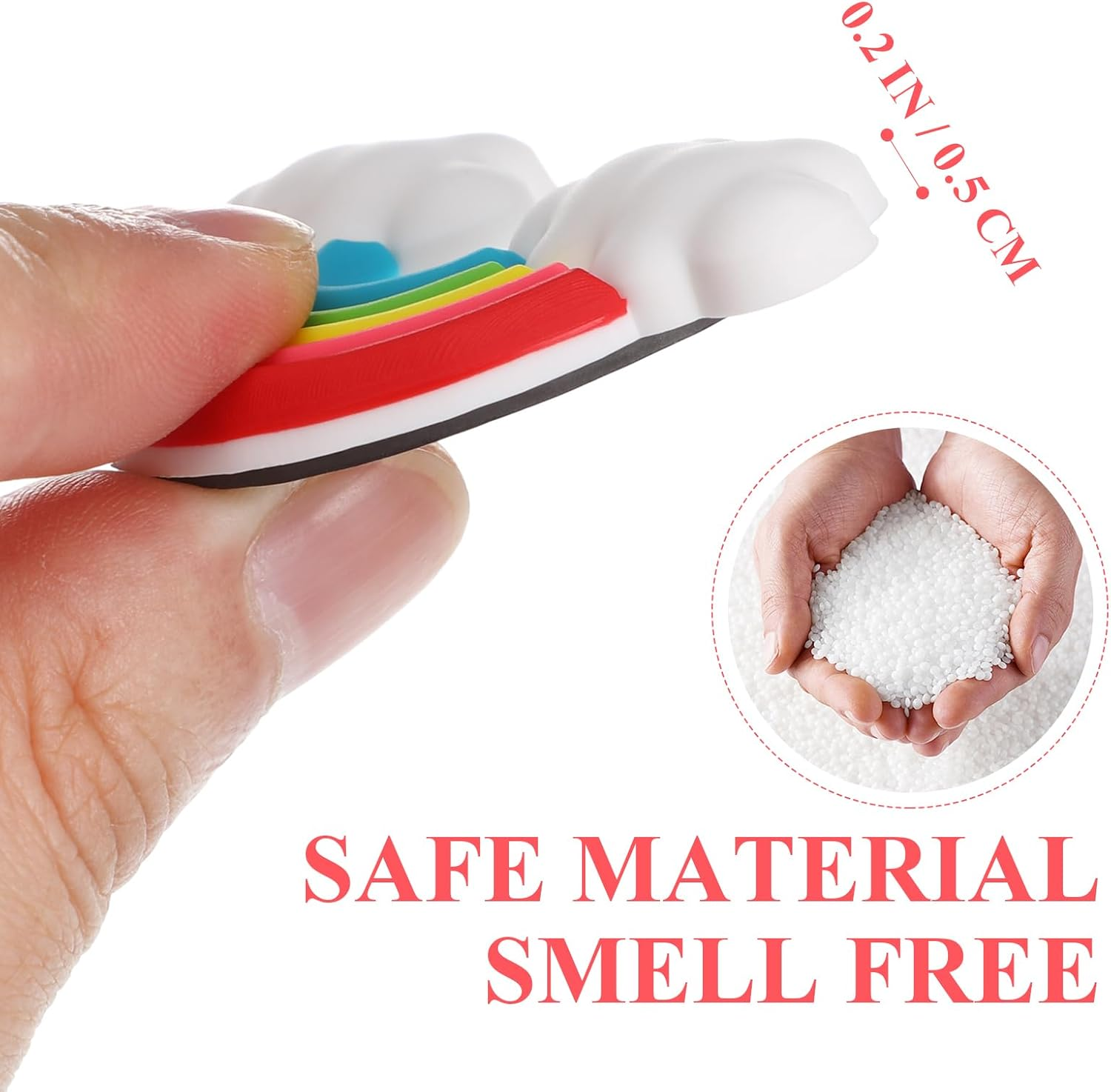 YARNOW 5Pcs Refrigerator Magnets Rainbow Shape - Colorful PVC Rubber Magnetic Stickers for Whiteboard, Fridge, Office, Home Decor image number 6