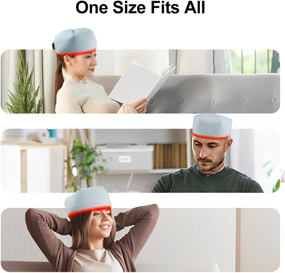 Red Light Hair Growth Beanie, Revitalize Your Hair with the Power Laser Hair Growth Cap, Red Light Laser Hair Growth Cap, Red Light Hair Growth Hat (Wireless) image number 5