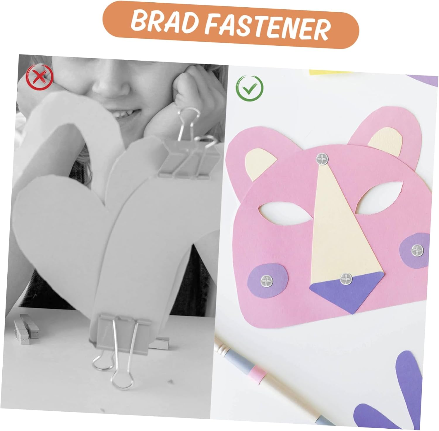 OSALADI 100Pcs Scrapbooking Paper Fasteners Fasteners for Crafts Decorative Nails for Boys and Girls DIY image number 2