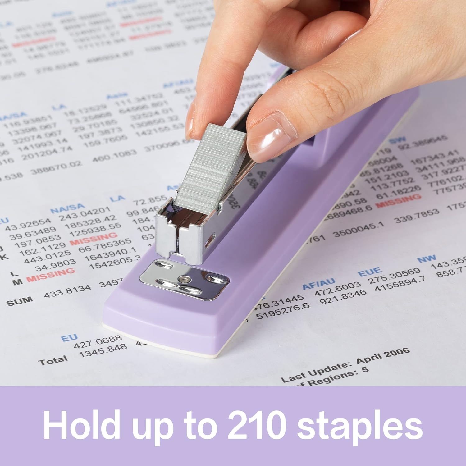 Deli Stapler, Desktop Office Stapler, Office Supplies, 25 Sheet Capacity, Includes 1000 Staples and Staple Remover, Purple image number 2