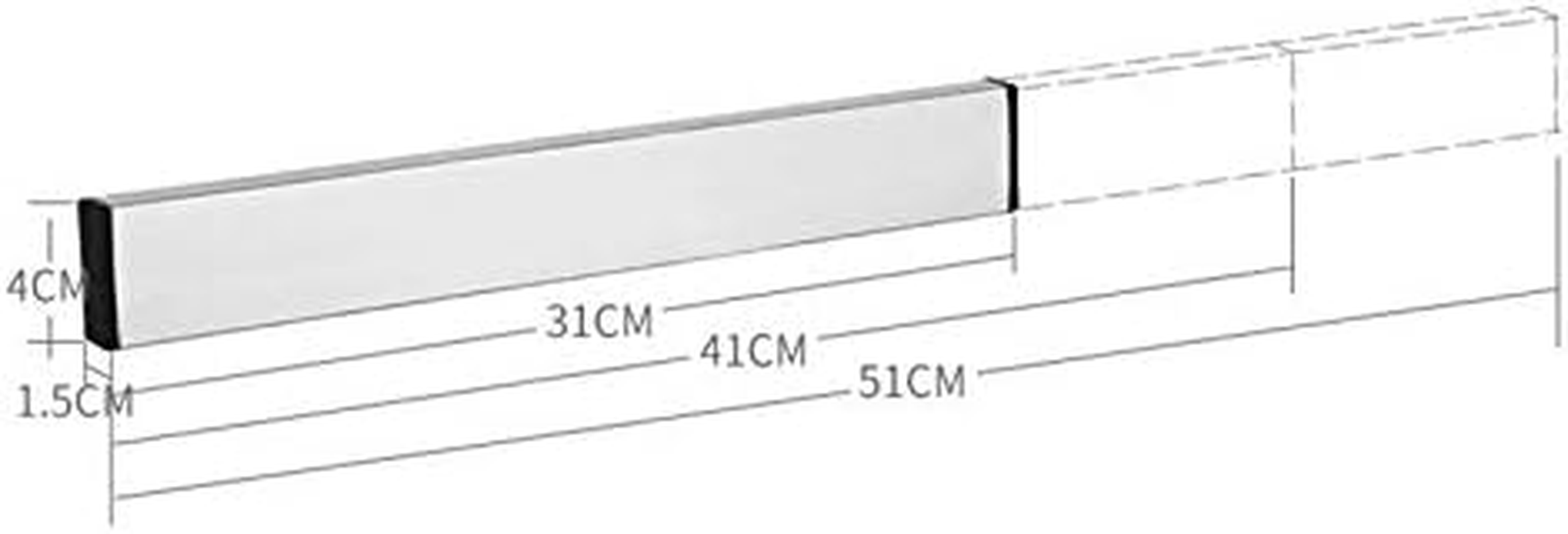 Kitchen Shelf Kitchen Free Punching Wall-Mounted 304 Stainless Steel Magnetic Knife Holder, Size:41X4X1.5Cm Kitchen Shelf image number 4