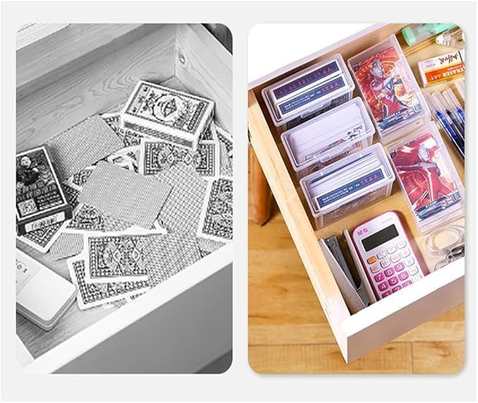 Transparent Plastic Playing Card Cases,Durable Clear Storage Boxes for Poker, Business Cards, and Organizing,Perfect for Card Enthusiasts(10Pcs) image number 1