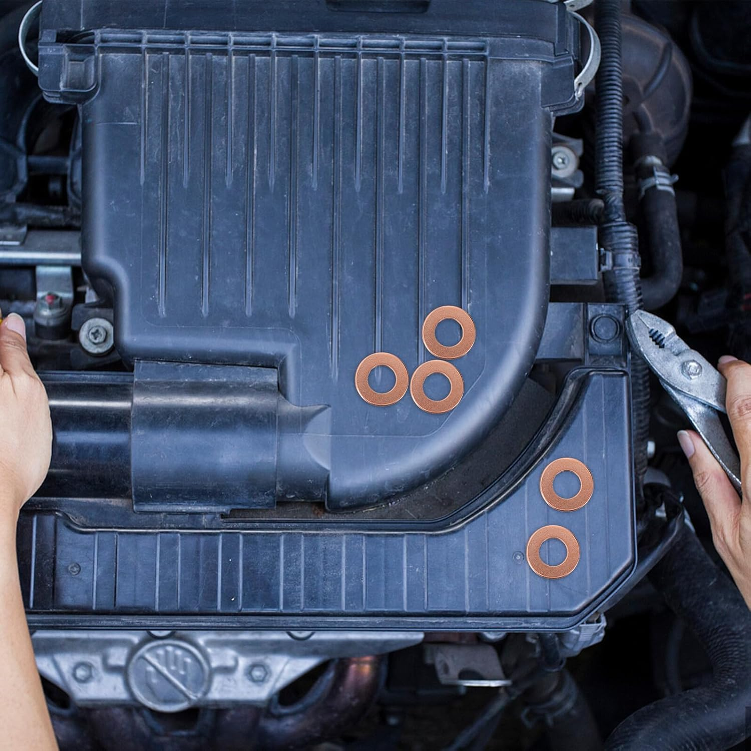 BELLIFFY Dent Puller Rings 200Pcs Spot Welder Washer for Car Body Panel Repair Automotive Welder Kit Paintless Dent Removal Tool for Auto Body Repair image number 1