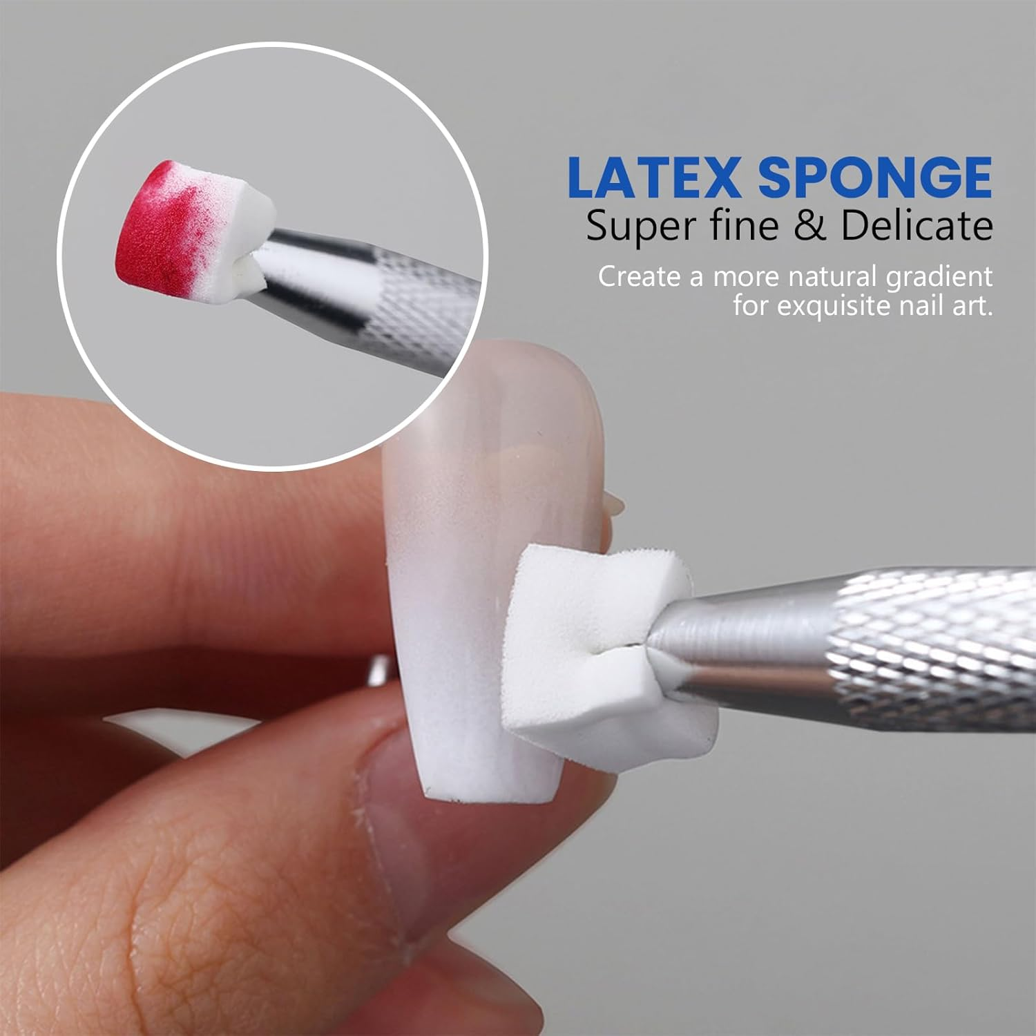 Agwenkui 100 Pcs Nail Sponges with Metal Grabber, Nail Buffer Block, Nail Art Tools Sponge Brush - Essential Nail Art Tools and Nail Tools for Creating Gradient and Ombre Nail Designs (Gold) image number 4