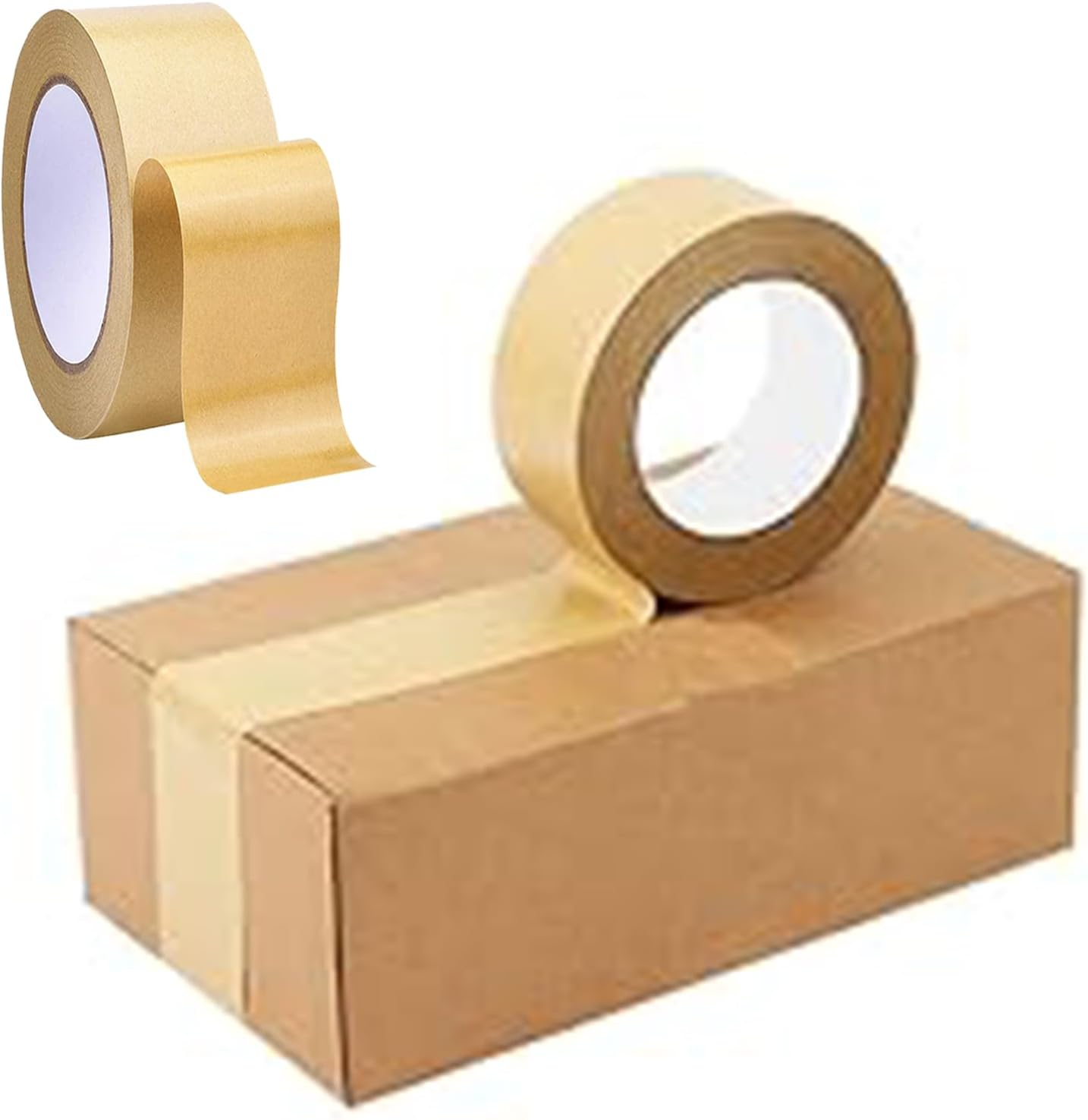 XUTONG 4.5Cm X 50M, Self Adhesive Backing Tape Picture Framing Canvas Craft Brown Kraft image number 1