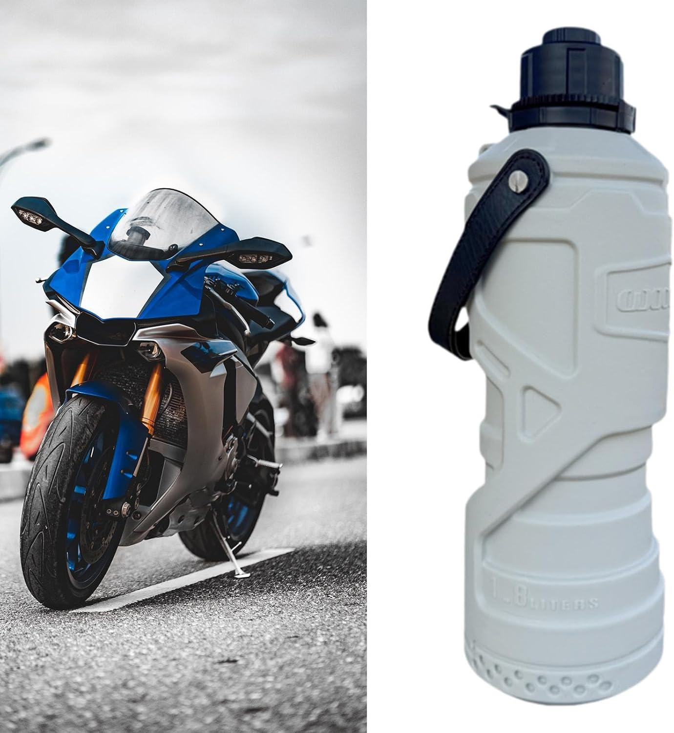 Generic 1.8L Motorcycle Fuel Tank, Container for Cup Holder Use, Cylindrical Design, Light Gray image number 1