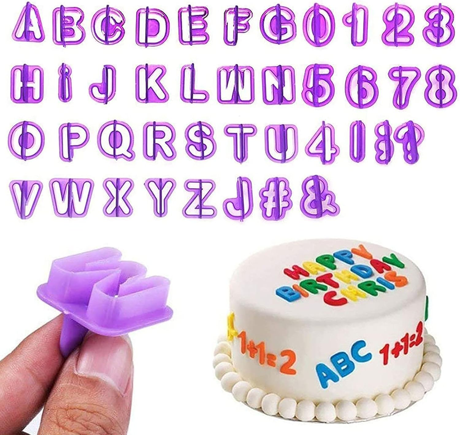 Fondant Letter Cutters, Alphabet Cutters, Letter and Number Fondant Cutter Set, 40-Pieces, Cookie Fondant Cake Mould Letter Cutter for Fondant Icing Baking Cake Decorating and Sugarcraft image number 6