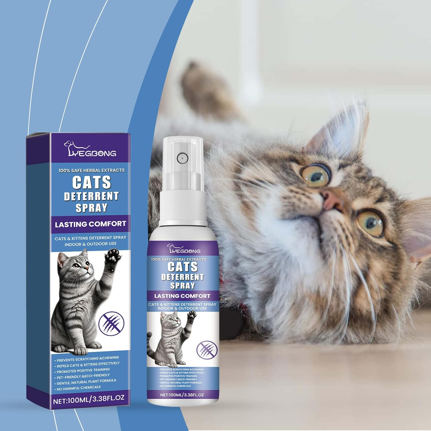 Bitter Cat Repellent Spray, Effective Cat Deterrent Spray with Bitter, Prevent Cats from Scratching Plants and Furniture, Suit for Indoor & Outdoor image number 6