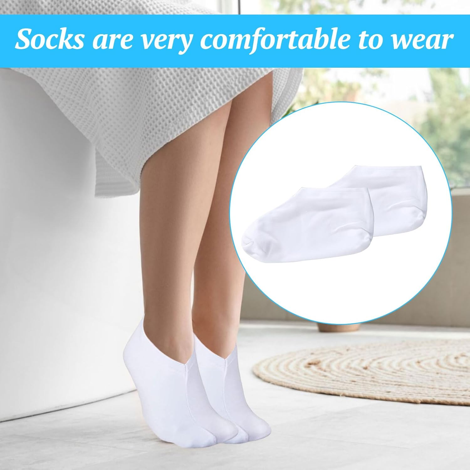 Moisturising Socks for Dry Cracked Feet, Foot Spa Cotton Socks, Cosmetic Moisturizing Socks Overnight for Repairing Dry Feet, Cracked Heel Repair, Foot Care and Softening Rough Skin image number 4