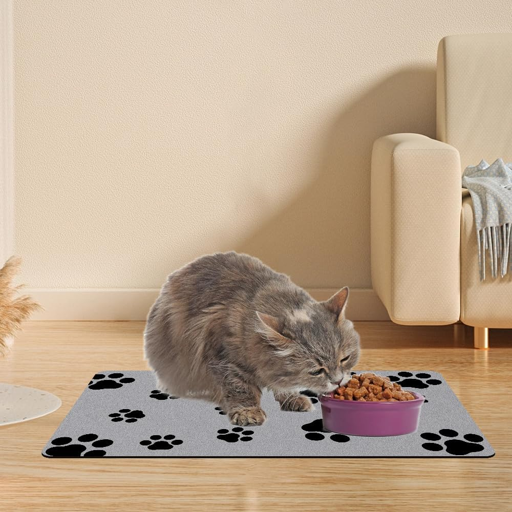 Bowl Mat Dogs and Cats, 30 X 50 Cm Feeding Bowl Mat for Pet Food, Mat Cat Bowl Non-Slip, Absorbent Quick-Drying Feeding Mats for Pets, Feeding Mat Dog Feeding Mat image number 4