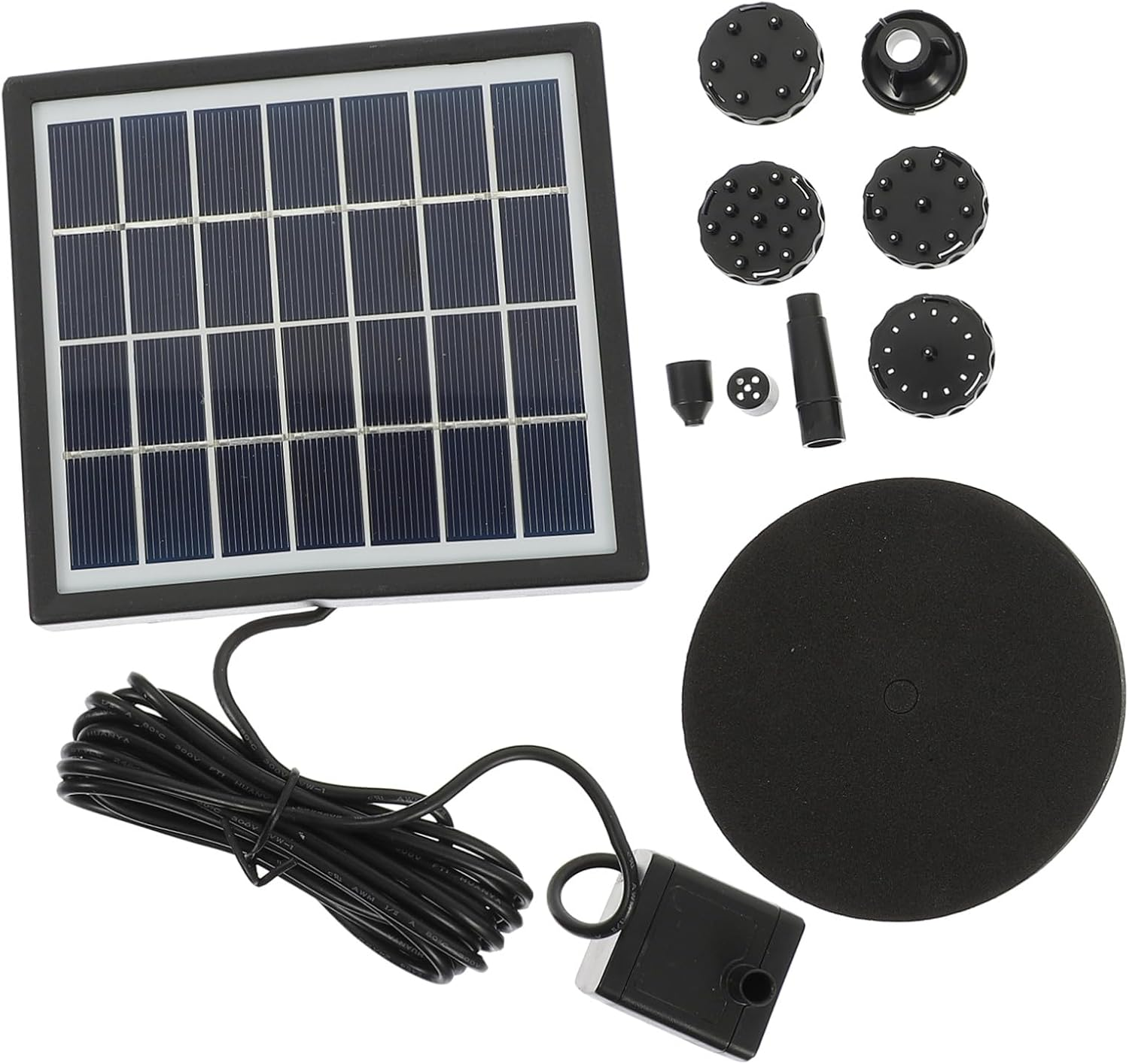 Garneck Solar-Powered Garden Fountain Pump for Bird Bath Plastic and Stainless Steel Water Pump Clean Outdoor Decoration Automatic Solar Fountain for Patio image number 2