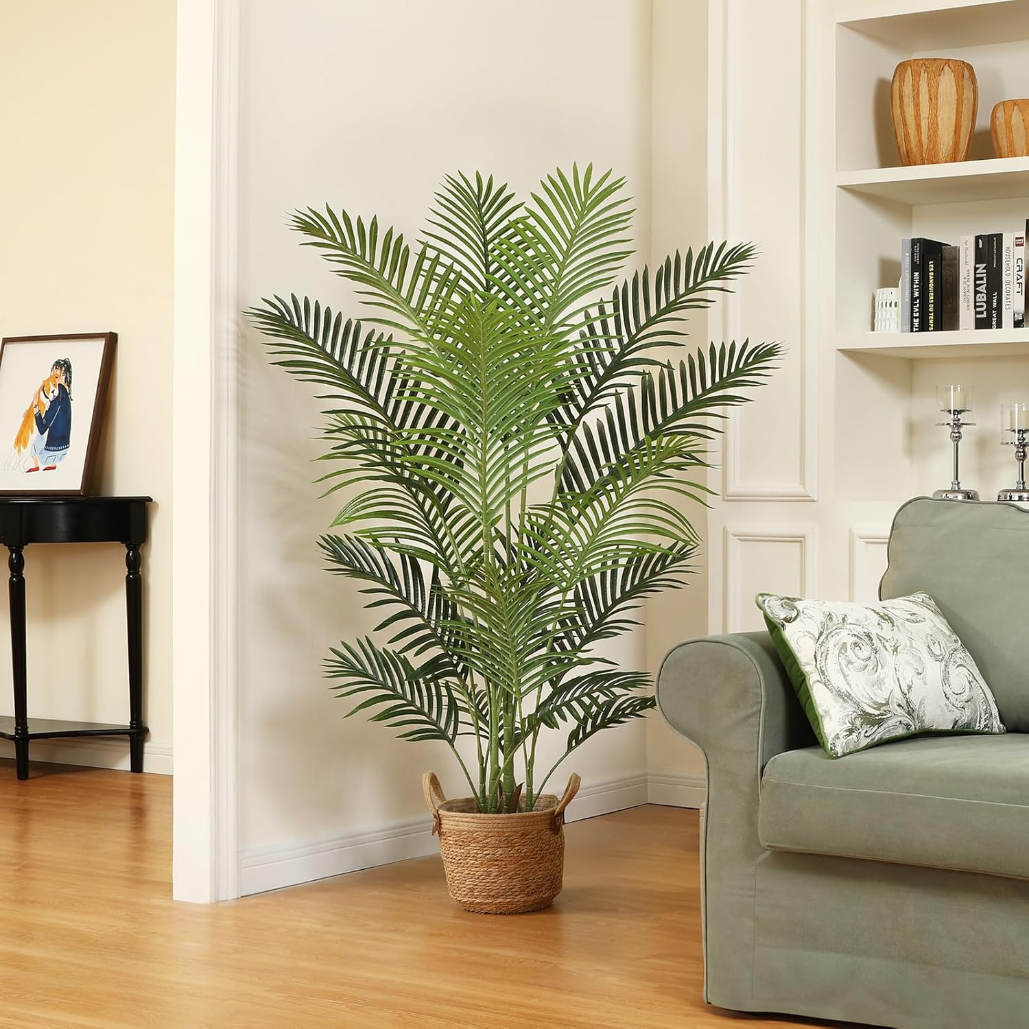 5Ft Artificial Palm Tree for Home Decor,Fake Palm Tree with 17 Trunks Faux Plant with Pot for Indoor Outdoor House Living Room Office Porch Garden image number 5
