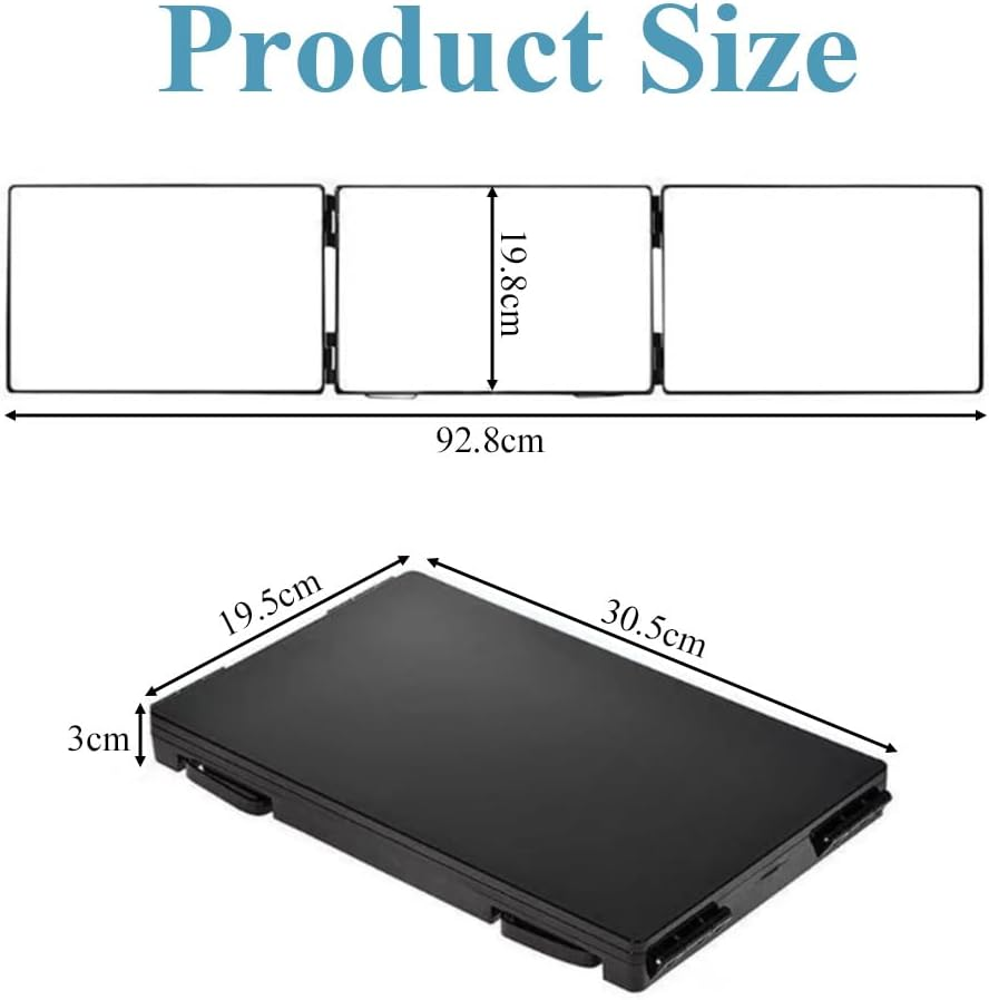 Portable Cosmetic Mirror,360&deg; Trifold Mirror,3 Way Portable Folding Vanity Mirror, Height Adjustable Telescoping for Makeup, Hair Styling, and Grooming for Home and Salon image number 2