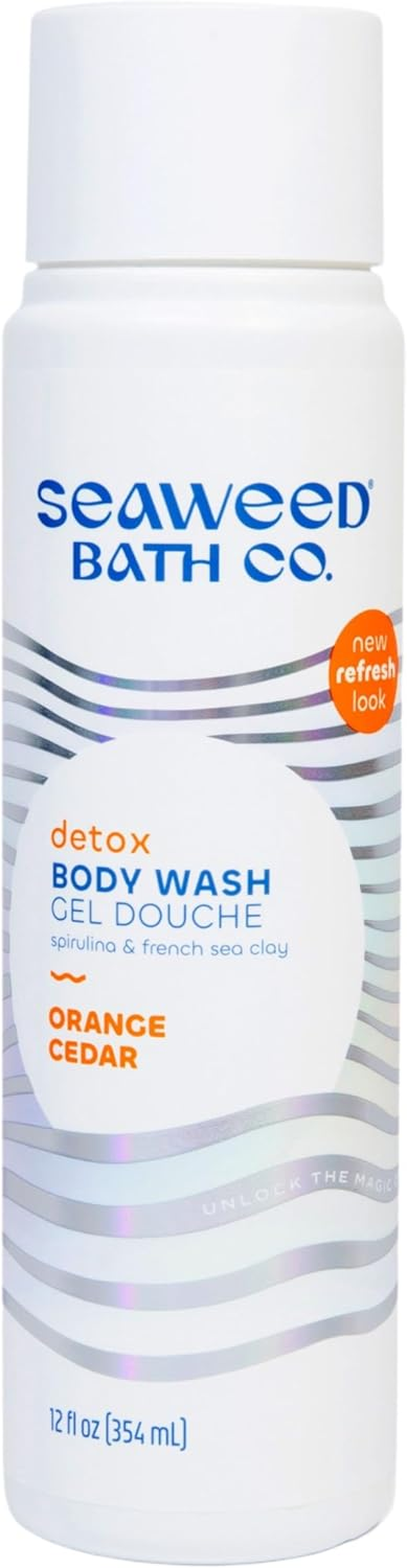 Seaweed Bath Co. Detox Body Wash, Orange Cedar Scent, 12 Ounce, Sustainably Harvested Seaweed, Spirulina, French Sea Clay image number 4